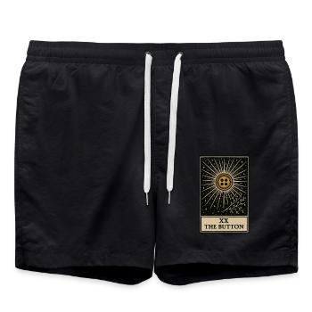 Tarot: The Sacred Button Sewn - Swim Trunks - black - Front - AI Model Male 185 light (185cm)