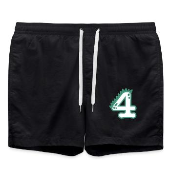 Number 4 - Swim Trunks - black - Front - AI Model Male 185 light (185cm)