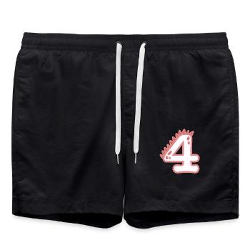 Number 4 - Swim Trunks - black - Front - AI Model Male 185 light (185cm)