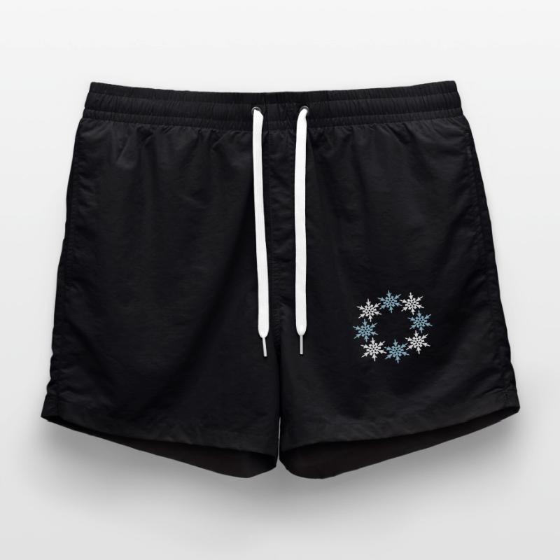 winter ring circle round pattern design cool cold sc Swim Trunks