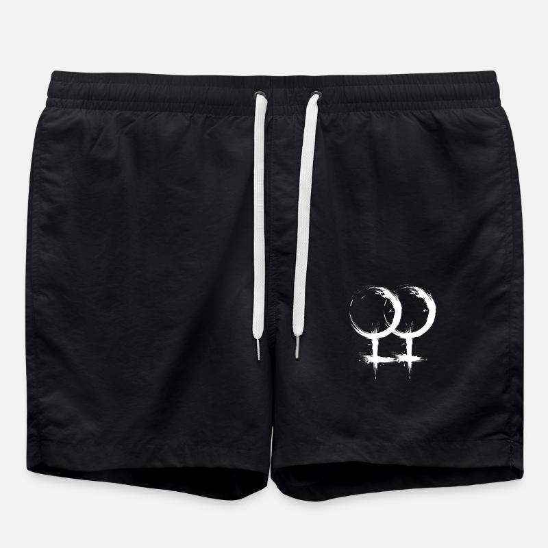 Double Venus symbol Homosexuality lesbian - Short de bain - noir
