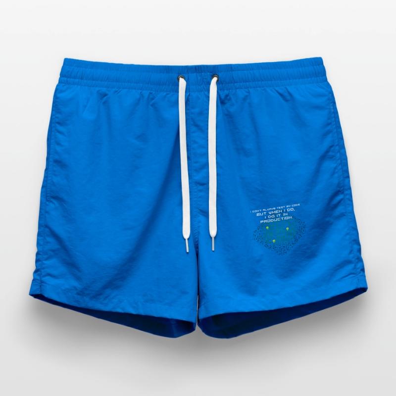 test code nerd joke spruch pc programmer geek i Swim Trunks