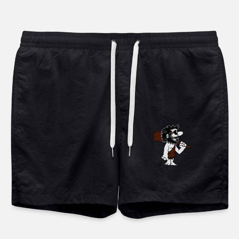 Caveman lunettes dessinées drôles - Short de bain - noir