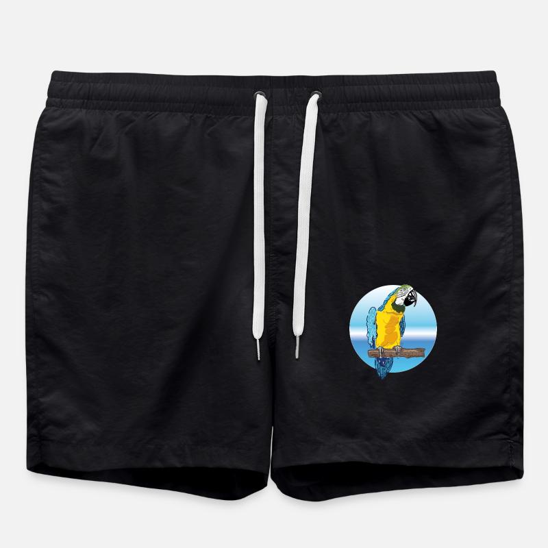 Papagei - Badeshorts - Schwarz
