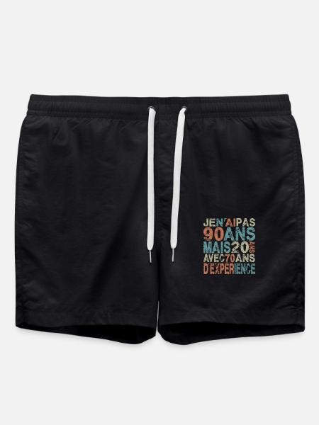 Jeg er ikke 90 år gammel 90 års jubilæumsgave - Badeshorts - sort