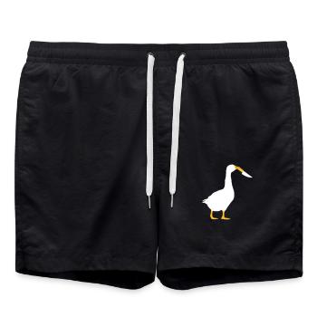 Dangerous armed goose - Swim Trunks - black - Front - AI Model Male 185 light (185cm)