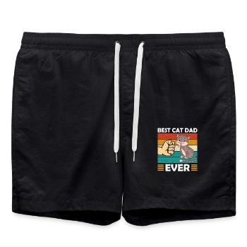 Best cat dad ever - Short de bain - noir - Devant - AI Model Male 185 light (185cm)