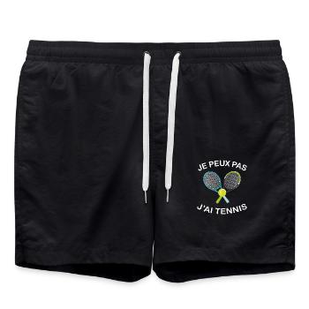 Je Peux Pas J'ai Tennis - Short de bain - noir - Devant - AI Model Male 185 light (185cm)