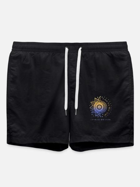 Live By The Sun Dream By The Moon Sonne Mond Boho - Badeshorts - Schwarz