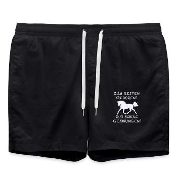 Zum Reiten Geboren Zur Schule Gezwungen Pferd - Badeshorts - Schwarz - Vorne - AI Model Male 185 light (185cm)