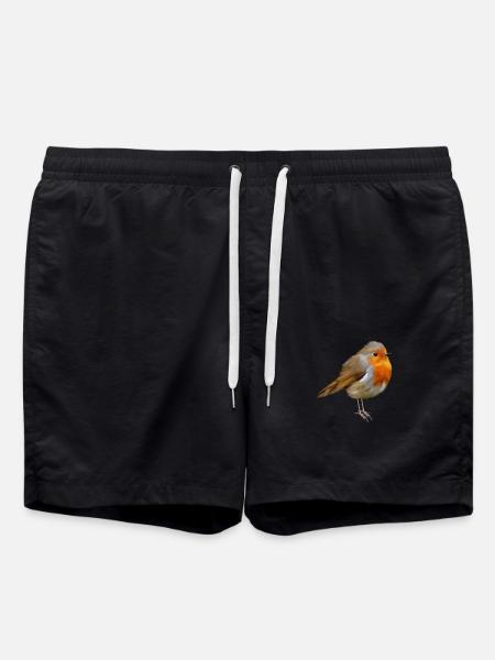Rotkehlchen Robin - Swim Trunks - black