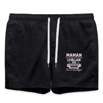 Maman Meilleur Cadeau Pour Fête Des Mères - Short de bain - noir - Devant - AI Model Male 185 light (185cm)