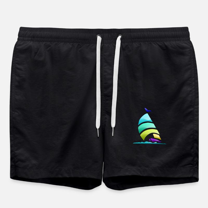 Segelyacht - Badeshorts - Schwarz