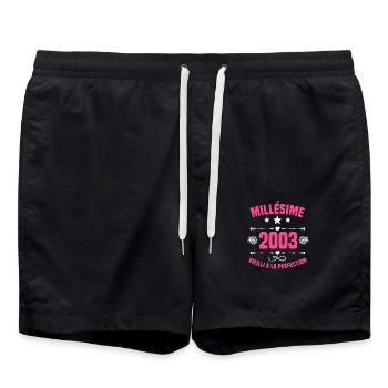 Femme Millésime 2003 Cadeau Anniversaire - Short de bain - noir - Devant - AI Model Male 185 light (185cm)