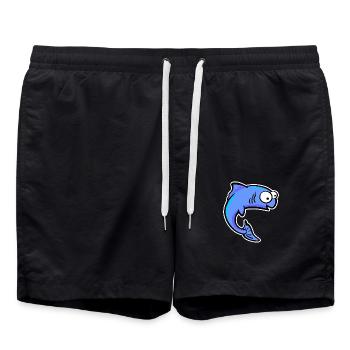 Poisson Truite Saumon - Short de bain - noir - Devant - AI Model Male 185 light (185cm)