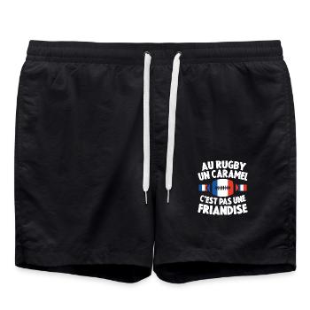 Au Rugby Un Caramel C'est Pas Une Friandise Cadeau - Short de bain - noir - Devant - AI Model Male 185 light (185cm)
