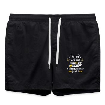 Alles wird gut lustiger Spruch Schiedsrichter - Badeshorts - Schwarz - Vorne - AI Model Male 185 light (185cm)