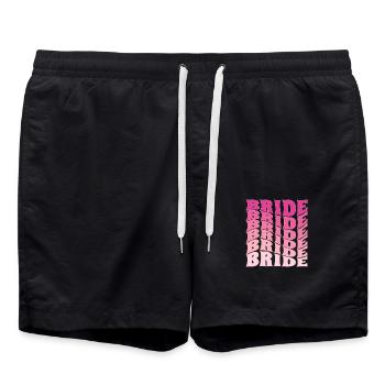 Retro Bride Future Mrs, Bachelorette Party Gift - Swim Trunks - black - Front - AI Model Male 185 light (185cm)