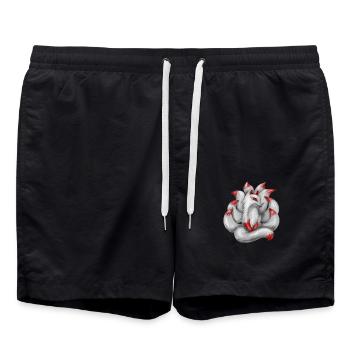Nine-tailed fox Japanese fox - Swim Trunks - black - Front - AI Model Male 185 light (185cm)