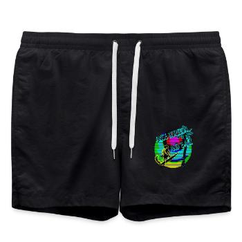 Once horizon and back Surfer Palme - Badeshorts - Schwarz - Vorne - AI Model Male 185 light (185cm)