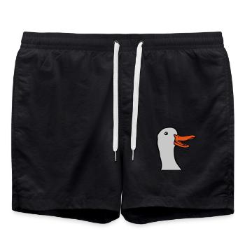 Kopf süße glückliche Gans - Badeshorts - Schwarz - Vorne - AI Model Male 185 light (185cm)