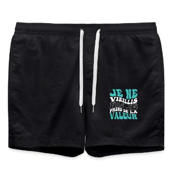 Je ne vieillis pas je prend de la valeur - Short de bain - noir - Devant - AI Model Male 185 light (185cm)