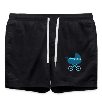Idée cadeau naissance bébé 2025 - Short de bain - noir - Devant - AI Model Male 185 light (185cm)
