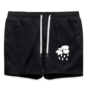 Rain cloud, vector illustration - Swim Trunks - black - Front - AI Model Male 185 light (185cm)