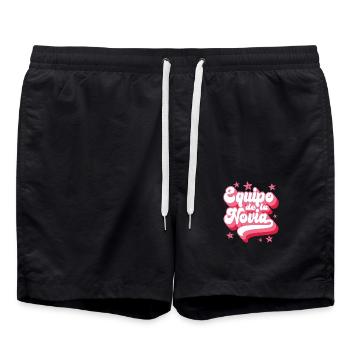 Equipo dela Novia Team Bride Wedding Bridesmaid - Swim Trunks - black - Front - AI Model Male 185 light (185cm)