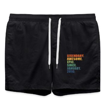 13e anniversaire, janvier 2010, 13e anniversaire - Short de bain - noir - Devant - AI Model Male 185 light (185cm)
