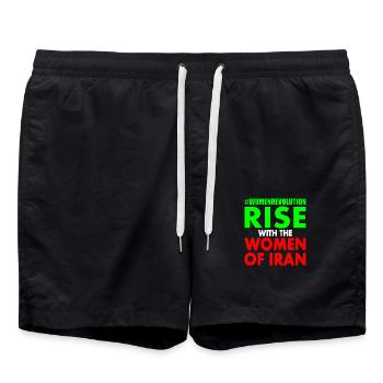Rise with the women of iran - Short de bain - noir - Devant - AI Model Male 185 light (185cm)