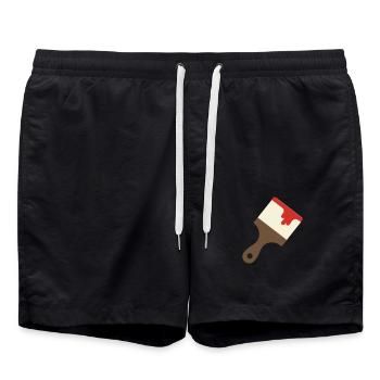 Pinceau - Short de bain - noir - Devant - AI Model Male 185 light (185cm)