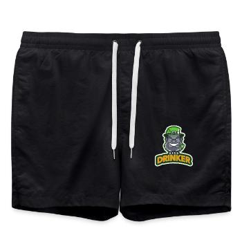 Biertrinker - Badeshorts - Schwarz - Vorne - AI Model Male 185 light (185cm)