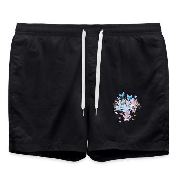 Tree Trees Nature Butterflies Spring - Swim Trunks - black - Front - AI Model Male 185 light (185cm)