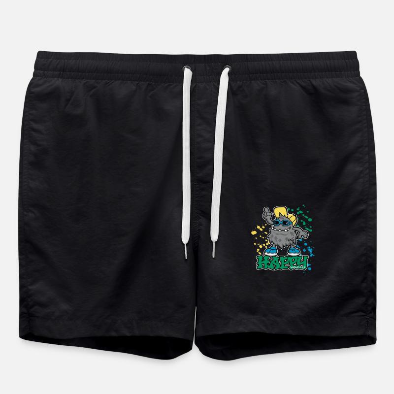 Happy Monster - Swim Trunks - black