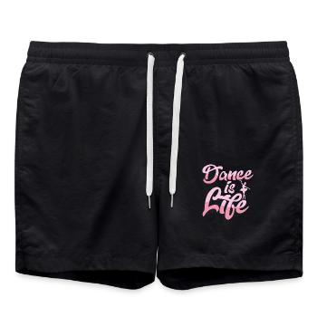 Dance Is Life Ballerina Ballet - Badeshorts - Schwarz - Vorne - AI Model Male 185 light (185cm)