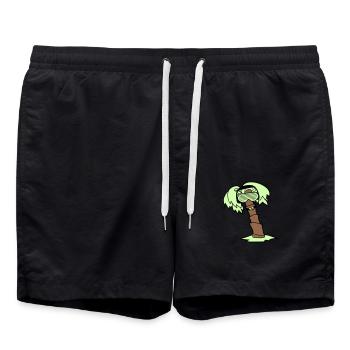 DJ Palm Tree Holiday Beach Summer Holiday Tree Party - Swim Trunks - black - Front - AI Model Male 185 light (185cm)