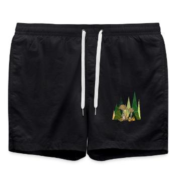 Pilze - Badeshorts - Schwarz - Vorne - AI Model Male 185 light (185cm)