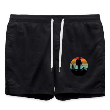 Wandern in den Bergen - Badeshorts - Schwarz - Vorne - AI Model Male 185 light (185cm)