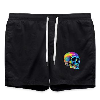 Crâne - Short de bain - noir - Devant - AI Model Male 185 light (185cm)