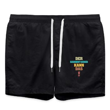 Gift for Excavator Driver - Swim Trunks - black - Front - AI Model Male 185 light (185cm)