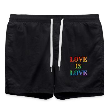 Regenbogen-Liebe ist Liebe - Badeshorts - Schwarz - Vorne - AI Model Male 185 light (185cm)