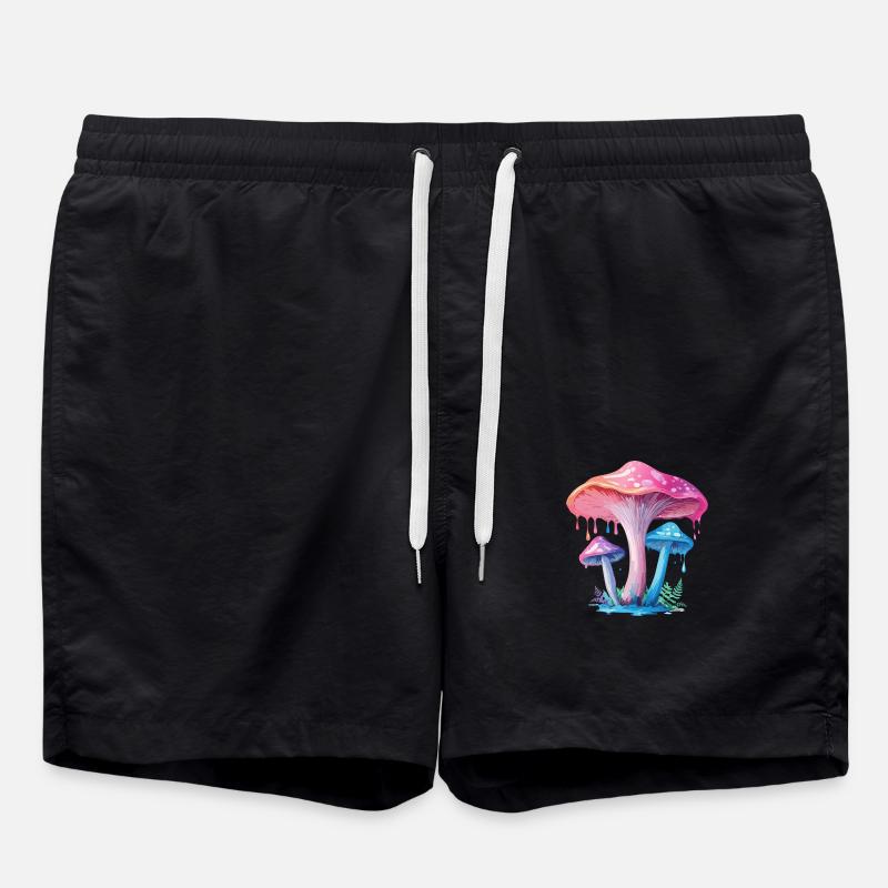 Rosablauer Pilz - Badeshorts - Schwarz
