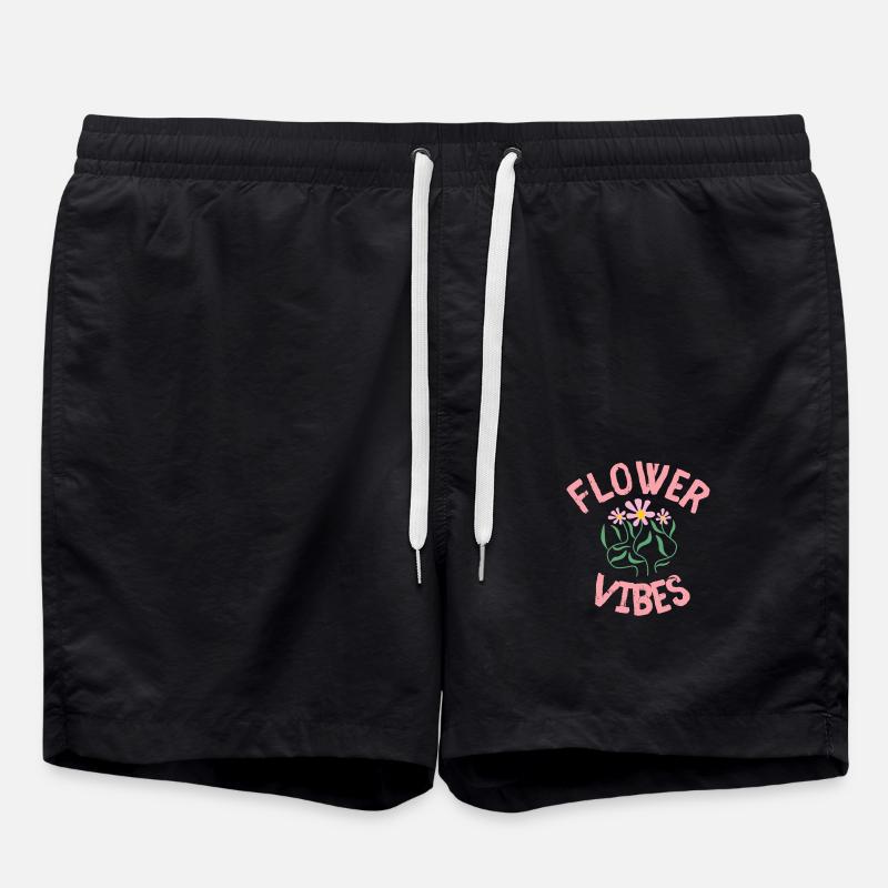 Flower Vibes - Badeshorts - Schwarz