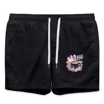 La force grâce aux cristaux et à la caféine - Short de bain - noir - Devant - AI Model Male 185 light (185cm)
