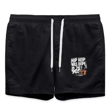 Pure nostalgia – 90s hip-hop classics - Swim Trunks - black - Front - AI Model Male 185 light (185cm)