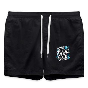 Flow ohne Ende – Eishockey Leidenschaft - Badeshorts - Schwarz - Vorne - AI Model Male 185 light (185cm)