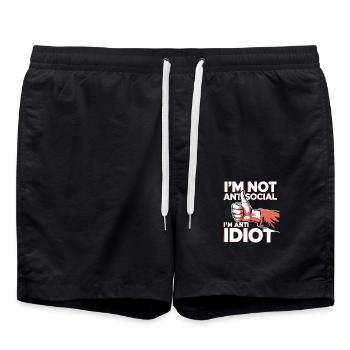 Pas fan de la bêtise - Short de bain - noir - Devant - AI Model Male 185 light (185cm)