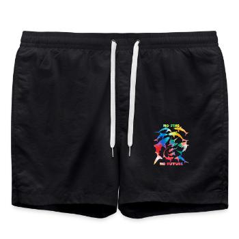 No fins no future Regenbogenfarben - Badeshorts - Schwarz - Vorne - AI Model Male 185 light (185cm)