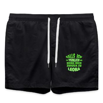 Cadeau pour Leora - Short de bain - noir - Devant - AI Model Male 185 light (185cm)